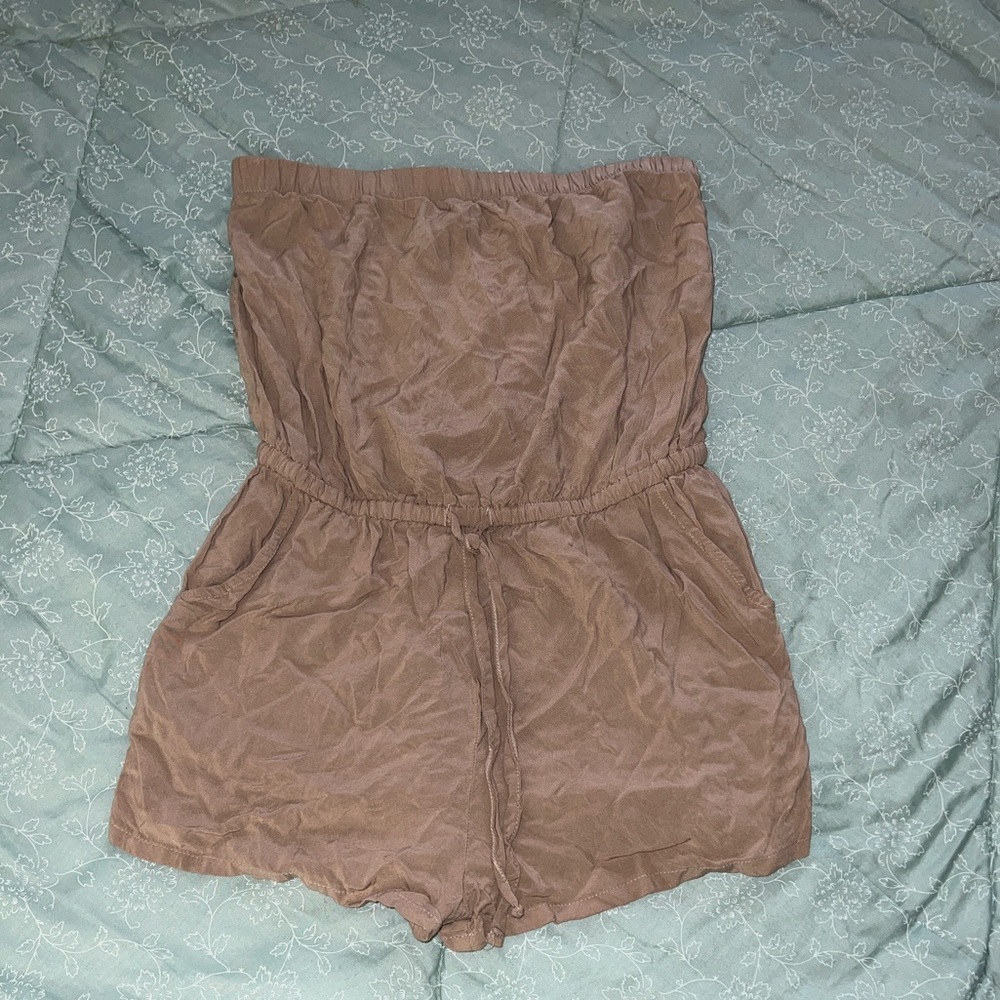 Forever 21 Tan Strapless Romper